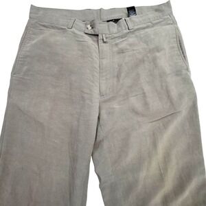 Greg Norman Pants Mens 36x30 Khaki Rayon Linen Blend Golf Trousers Casual Style